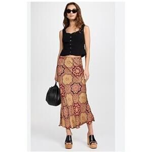 The Great. The Seabank Skirt Patchwork Print Size Large